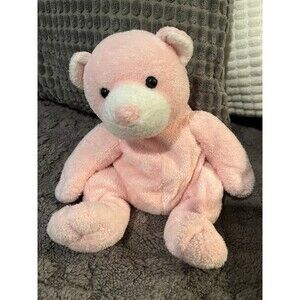 Ty Pluffies Pudder the Pink Teddy Bear Plush 9" Baby Stuffed Toy Lovie Lovey 200